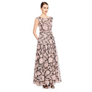 Karl Lagerfeld Dress Gown Embroidered Rose Mesh 10